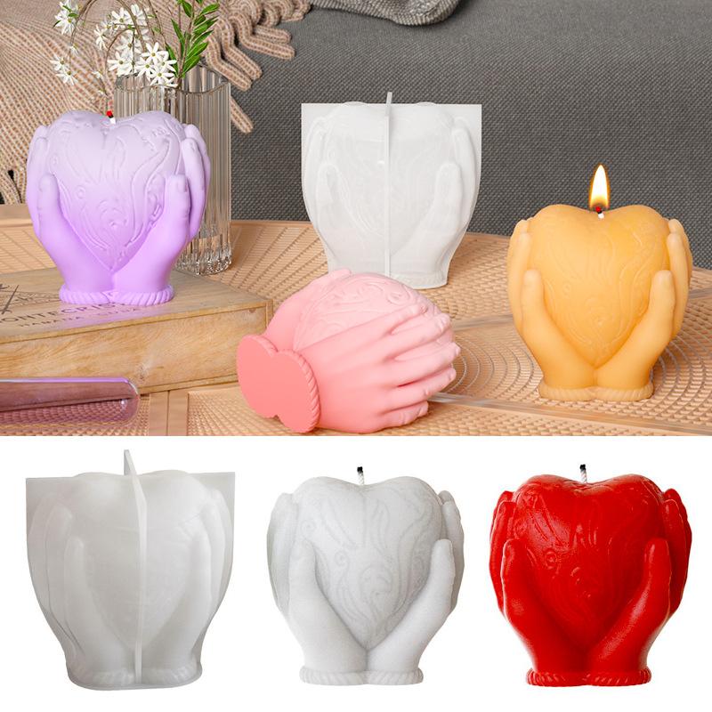 Creative DIY Heart-Shaped Scented Candle Mold Reusable Silicone Material Sustainable and Packaged for Party Decorations