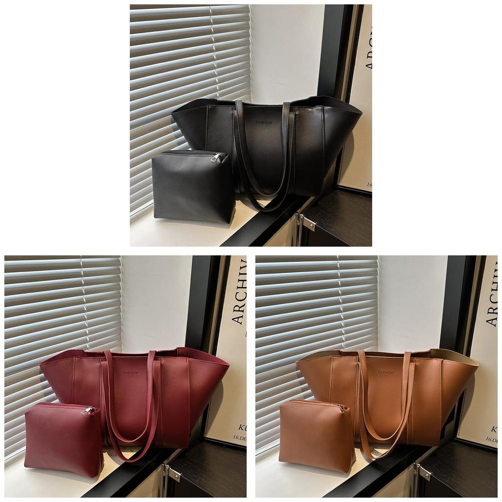 Pu Large Capacity Foldable Womens Tote Bag With Zipper Closure For Daily Use