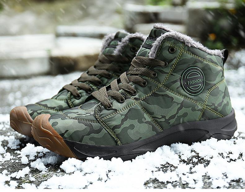 Men Ankle Boots Waterproof Winter Warm Plush Snow Boots Men Outdoor Sneaker Work Boots Male Quilted Boots Big Size 46 47