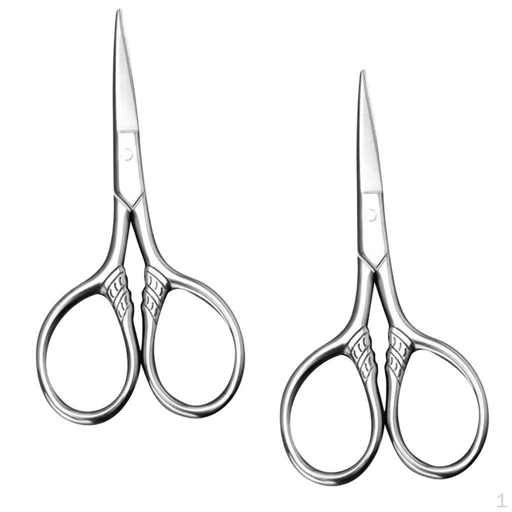 2x Men Stainless Steel Scissors Grooming Trimming Facial Hair