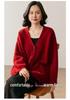 2026 Autumn/Winter Women's Oversized V-Neck Cashmere Cardigan Sweater