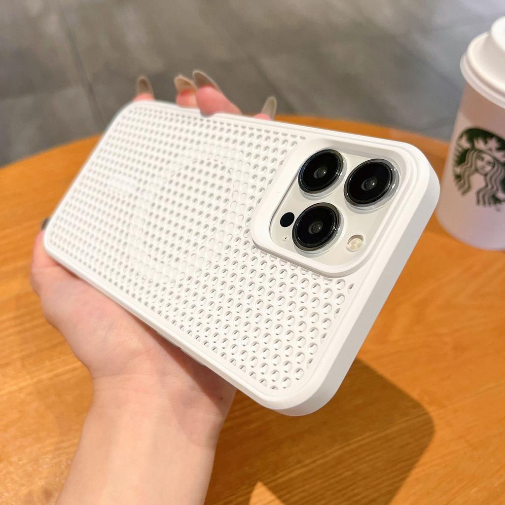 Summer Cooling Magnetic Suction for IPhone15 Mobile Phone Case Mesh Breathable for Apple 14ProMax Anti-fall Protective Case