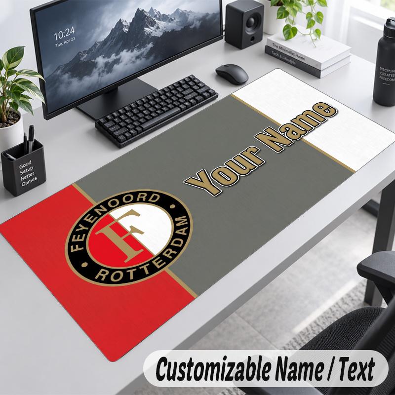 Feyenoord Personalized Large Mouse Pad Custom Name Text Extended Desk Mat Gaming Mousepad