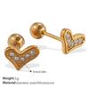 Fashion Light Luxury Gold Love Diamond Earrings Stainless Steel Gold Plated Hollow Design Earrings Women