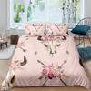 Exotic Bull Skull Duvet Cover Twin Queen Size Western Bedding Set Bohemia Flowers Quilt Cover Microfiber Feather Comforter Cover