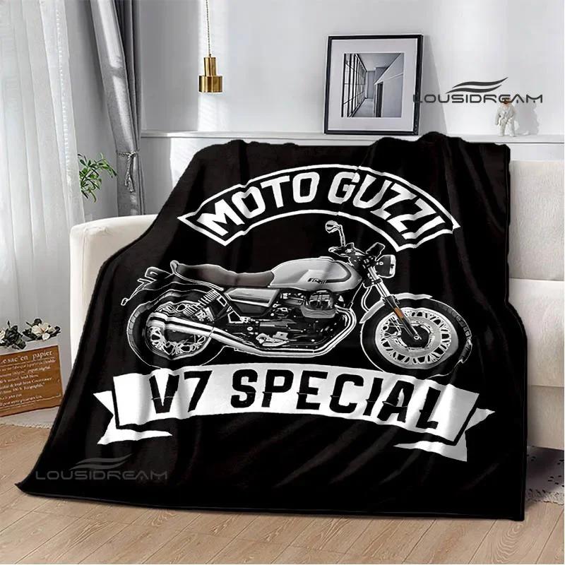 3D Guzzi Motorcycle Logo Printed Blankets Fashion Warm Blanket Soft And Comfortable Blanket Home Travel Blanket Birthday Gift