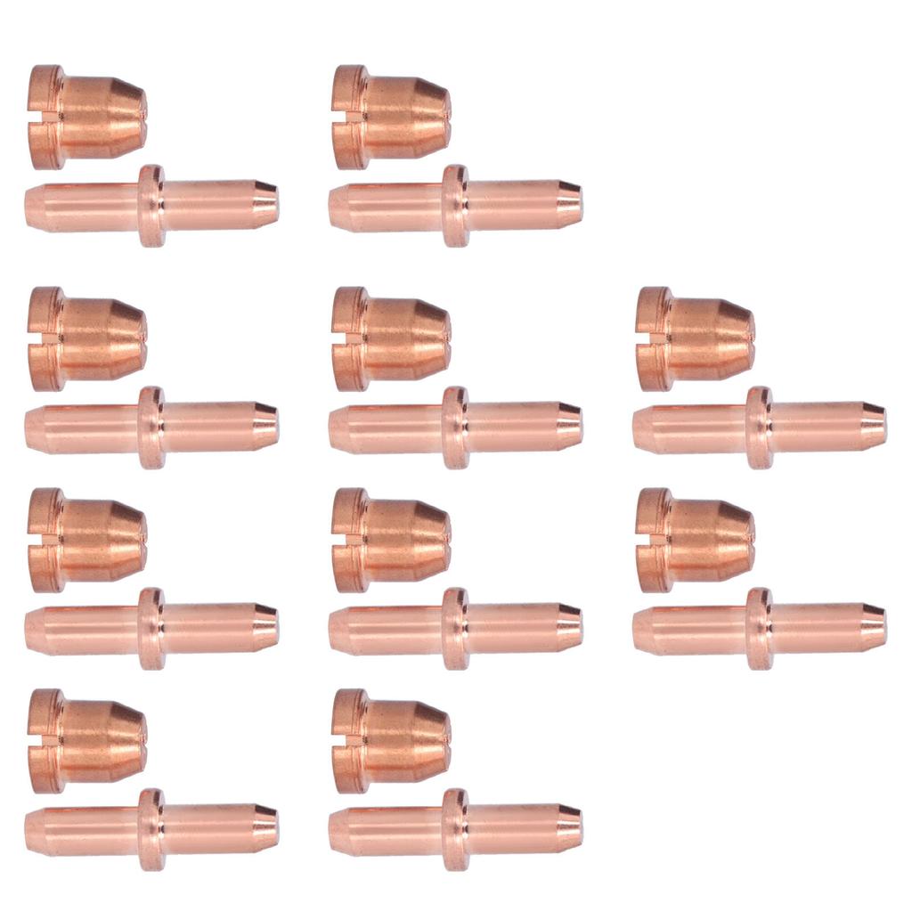 10 Set Plasmabrännare Förbrukningsmaterial Elektrodspets Kit Skärbrännarmunstycke Tillbehör TC80