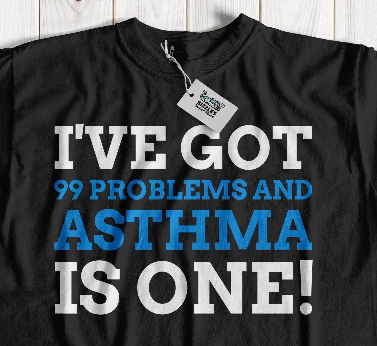 

Unisex Funny Asthma T-Shirt Asthmatic Gifts & Lung Condition Tees 3XL