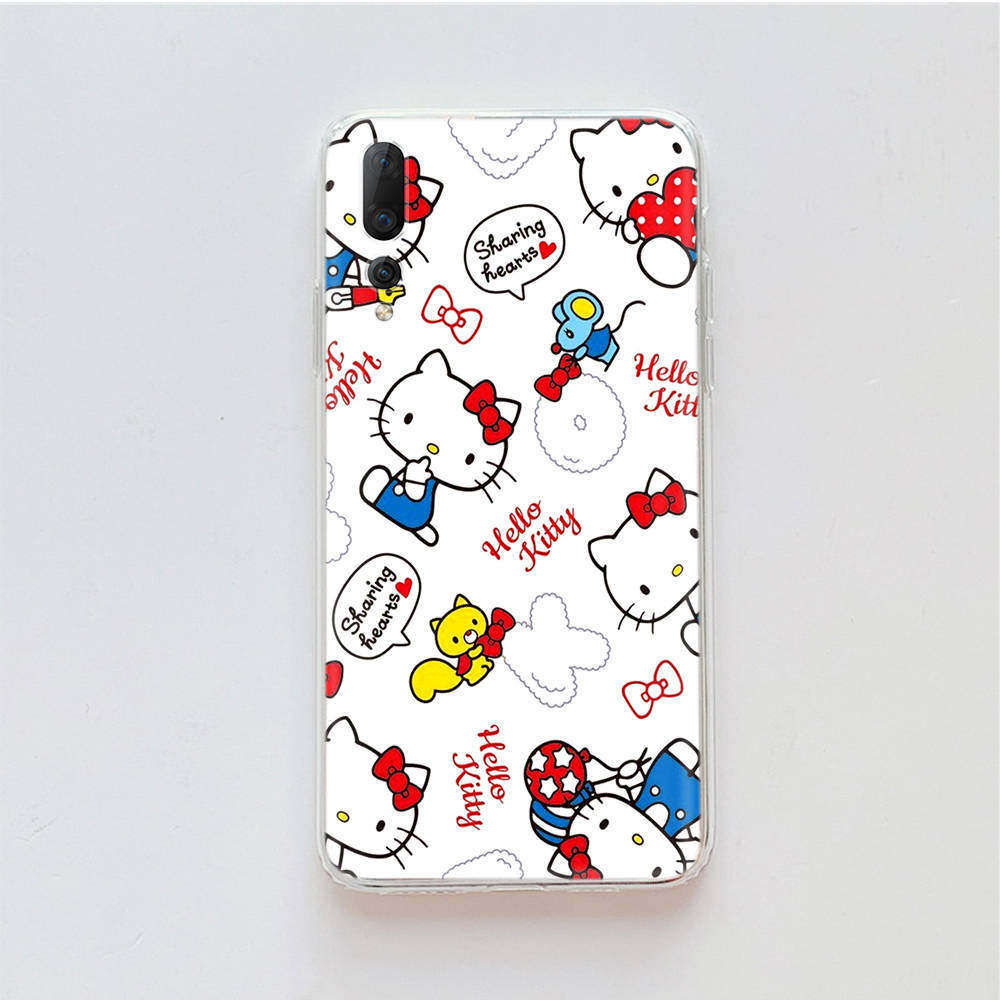 Transparent Case for Samsung A04 A14 A23 M33 M53 Realme 10 9 C35 C55 VIVO X80 Infinix Hot 30 Note 11 Tecno Spark 8P Pro L-28 Cute Hello Kitty