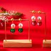 Enchanting Christmas Crystal Snowman Earrings for Women Various Colors Rhinestone Earrings Party Jewellery Accessories