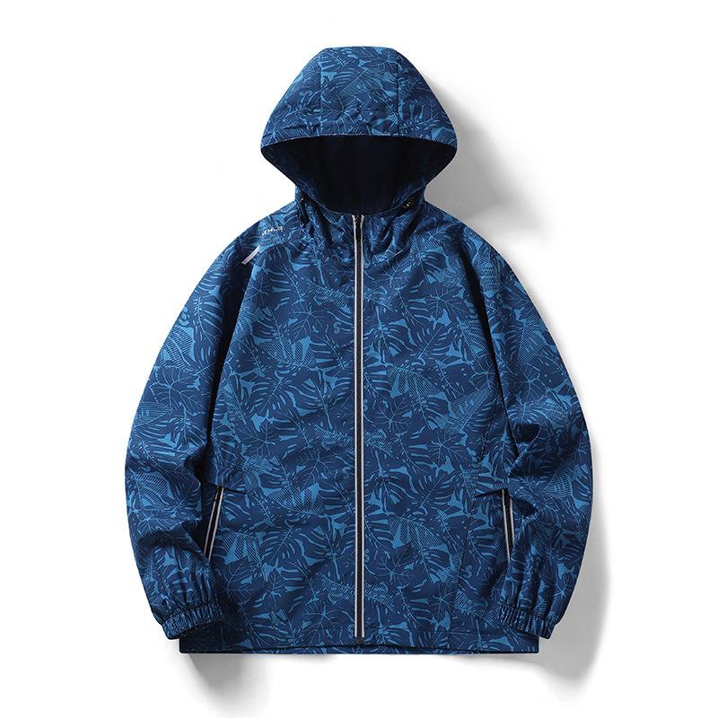 25 autumn and winter new outdoor camping versatile trend fashion jacket three-proof loose print hooded jacket