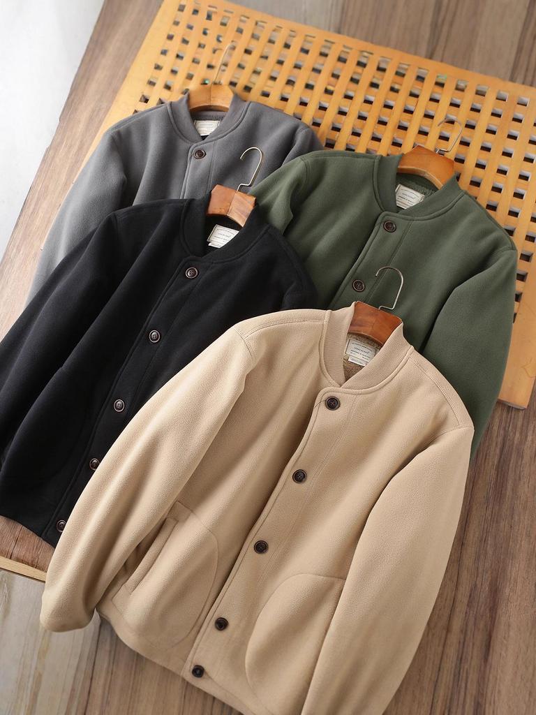 2026 New Style Double-Sided Fleece-Lined Baseball Jacket - Unisex Thickened Warm Outerwear for Autumn/Winter