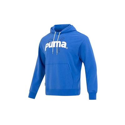 Puma Buchstaben-Logo-Print Lockerer Hoodie Herren Oberteile Blau 620631-92