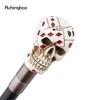 White Resin Skull Poker Head Walking Cane Fashion Decorative Steel Stick Gentleman Elegant Cosplay Cane Knob Crosier 94cm