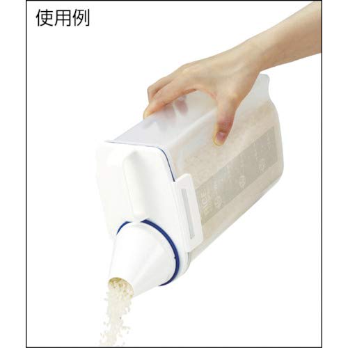 Asvel Rice Container, Tightly Sealed, Airtight, Refrigerator Storage, 2kg, White, Maintains Freshness, A7509