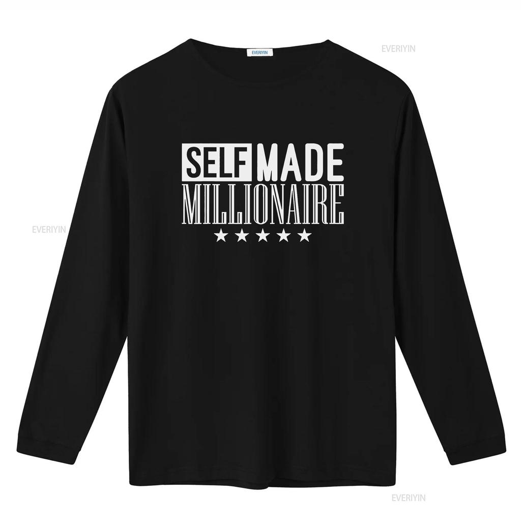 Self made MILLIONAIRE Mindset T Shirt vintage Washed Soft Versatile Casual Slightly Top For Everyday Wear Breathable Stretched