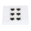 Cat 6 Ethernet-veggplate 6-ports hunn-til-hunn avtakbar Cat6 Keystone Jack-veggplate for arbeid