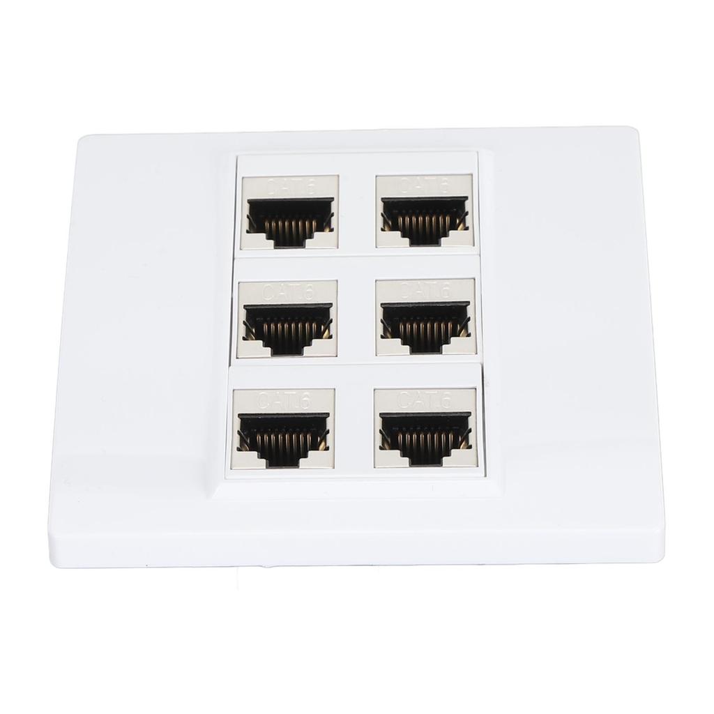 Cat 6 Ethernet Wall Plate 6 Port Female To Female Detachable Cat6 Keystone Jack Wall Plate for Work Home
