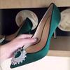 Fashion New Rhinestone Pointed High Heels Wedding Shoes Sexy Satin Women Pumps