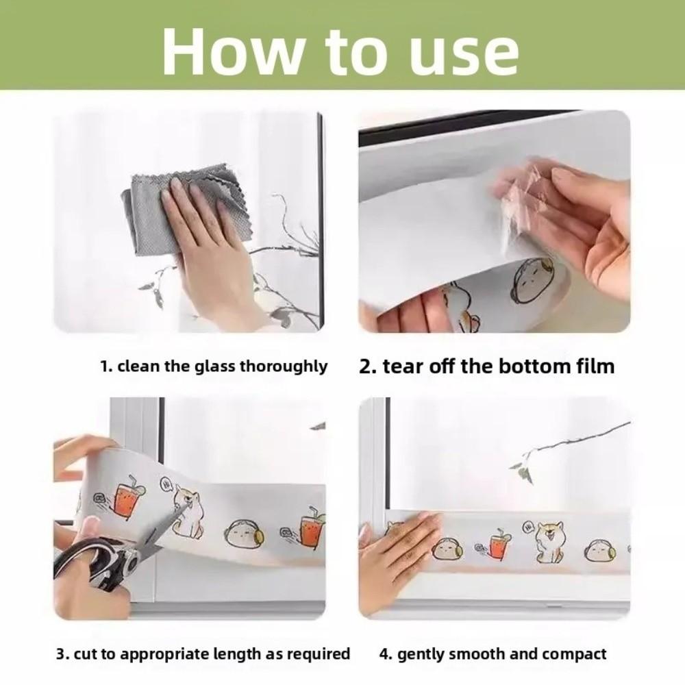 4PCS Thickened Water Absorbing Stickers Washable Moisture Absorbent Anti-Frost Stickers Velvet Texture Cartoon Pattern