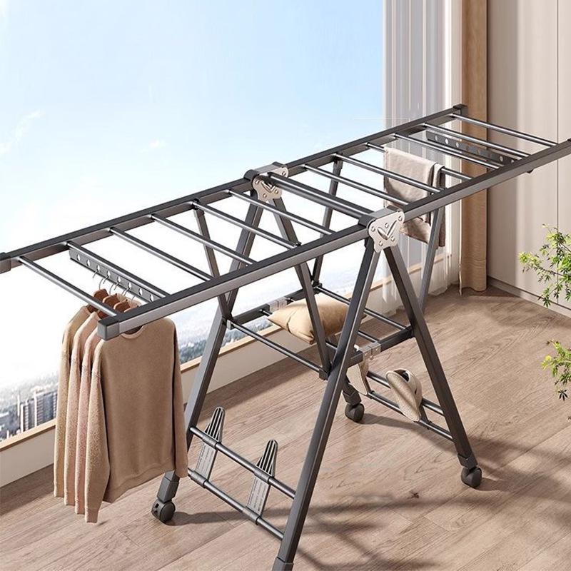 Wing-shaped Multi-purpose Folding Clothes Rack for Home, Bedroom, and Balcony