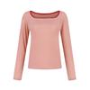 Womens Tops Long Sleeve Scoop Neck Slim Fit Ribbed Knit T Shirts Color Block Shirt