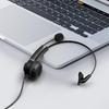 Wantek USB Wired Single Ear Headphones with Microphone for Web Working from Remote Online Classes and Clear and PC and for Invoice Type-C Headset,