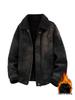 Unisex American-Style Fleece-Lined Baseball Jacket Coat - Thickened for Autumn/Winter 2025 Trends