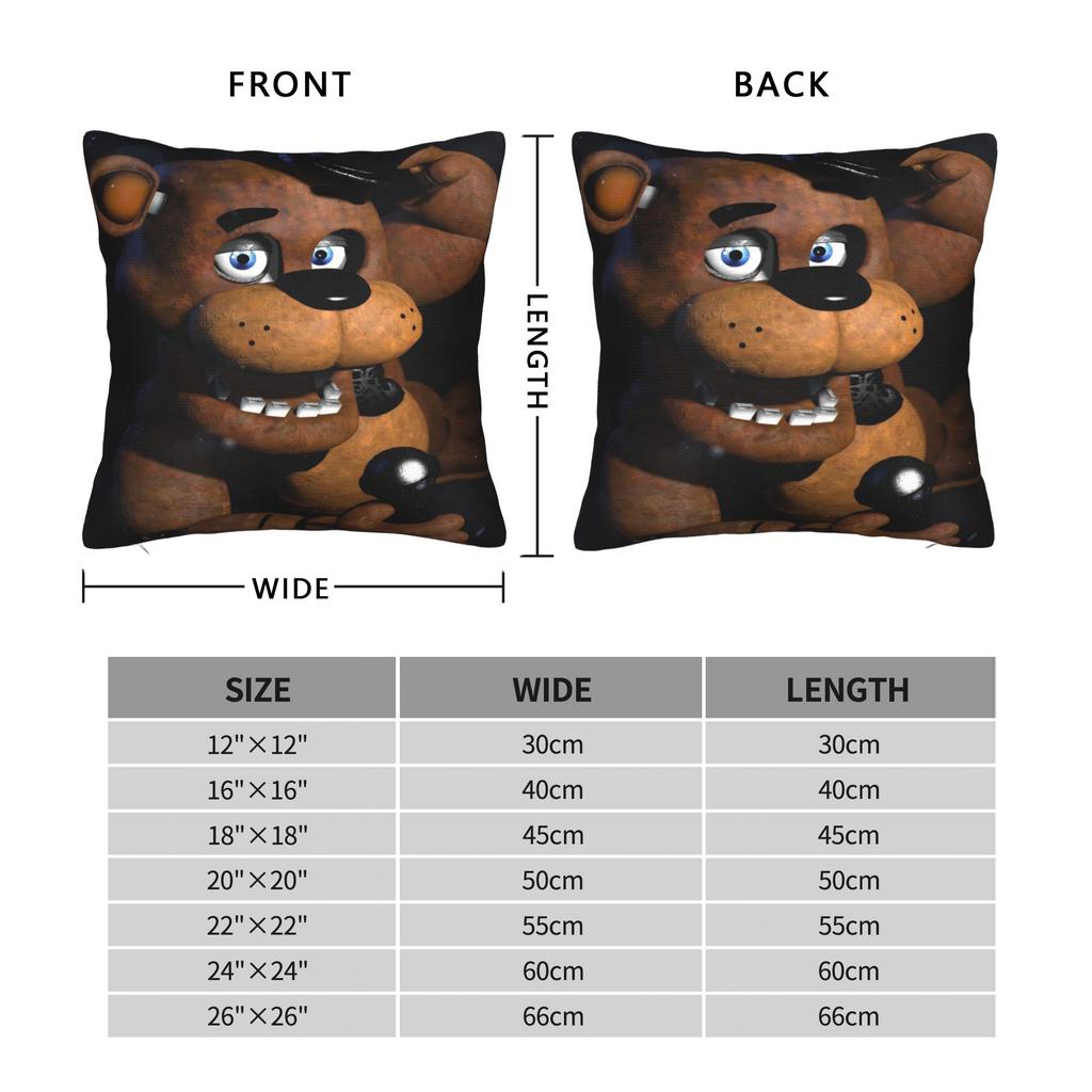 FNAF At Freddys Pillowcases Merch Printed Cushion Cover Decorative Throw Pillow Case Cover Home Multi Size