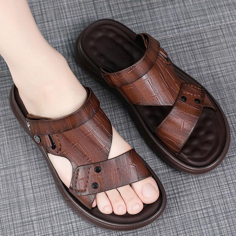 Men Sandals Classic Fashion Beach Shoes Summer Travel Roman Shoes Breathable Soft Sole Men's Flip Flops Slippers For Men Home