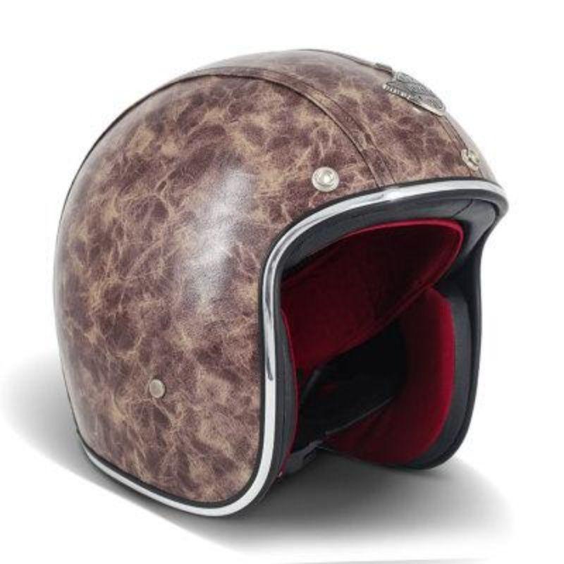 Harley Motorcycle Helmet Retro Prince Motorcycle Half Helmet Leather Helmet Men and Women Scooter Electric Car Horn Hat Four Seasons