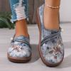 Women's Spring Ethnic Style Old Beijing Cloth Shoes, Slip-on Soft Sole Comfort Flat Shoes for Moms