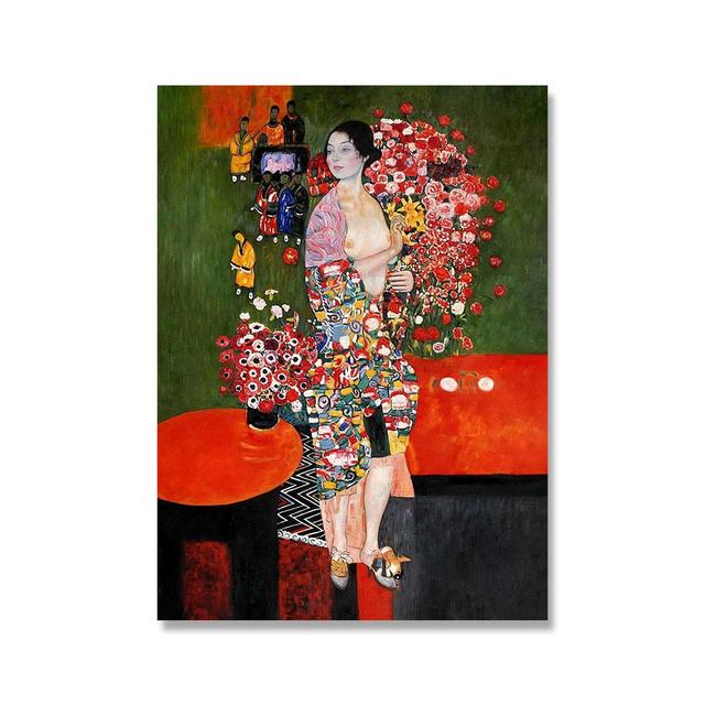 Classic Famous Gustav Klimt The Dancer Abstract Painting On Canvas Print Poster Modern Art Wall Pictures For Living Room Cuadros