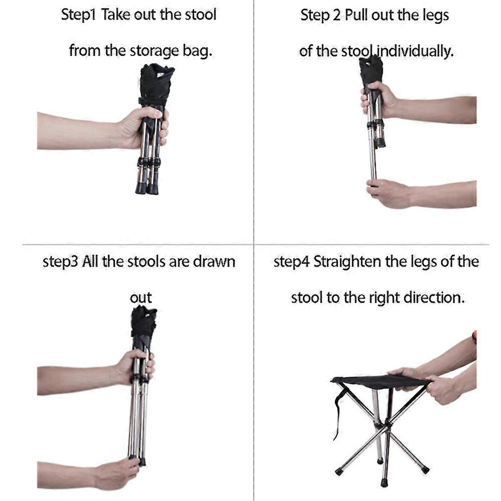 Lätt Campingpall Liten Hopfällbar Camping Bärbar Stol med Handväska Lämplig för Resor Camping Fiske Picknick