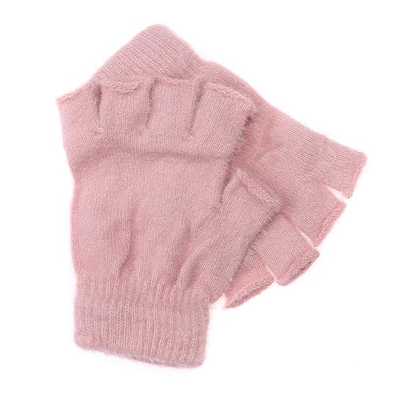 Winter Fingerless Gloves for Women Men Thermal Mink Fur Touchscreen Half Finger Gloves for Cold Weather