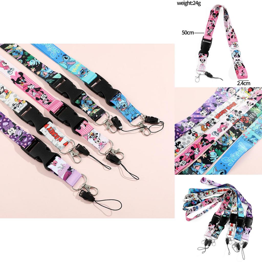 Entzückendes Stitch Cartoon Lanyard Niedlicher Silikonriemen für Handys und Kameras