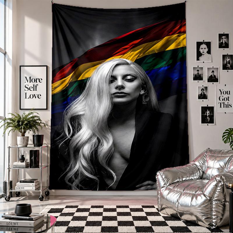 Wandbehang Lady Gaga Kunst Hängendes Tuch Dekorative Hintergrundabdeckung für Raumdekoration