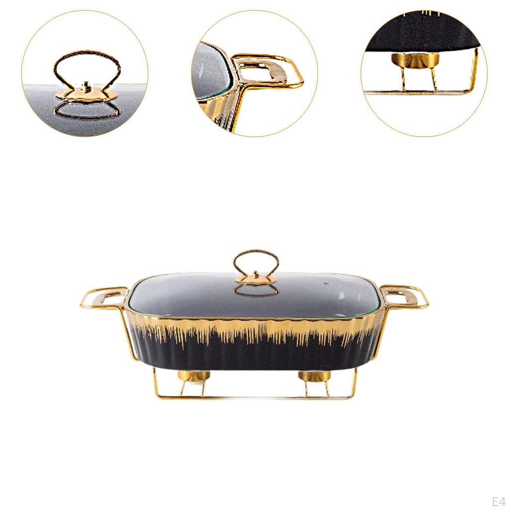 Chafer Casserole Dish Buffet Server Food Warmer Transparent Cover Chafing Tray for