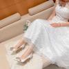 Fashion Women White Wedding High Heel Shoe Elegant Fashion Designer Pointed Tip Fine High Heels Women Pearl Banquet Wedding Shoe Tacones