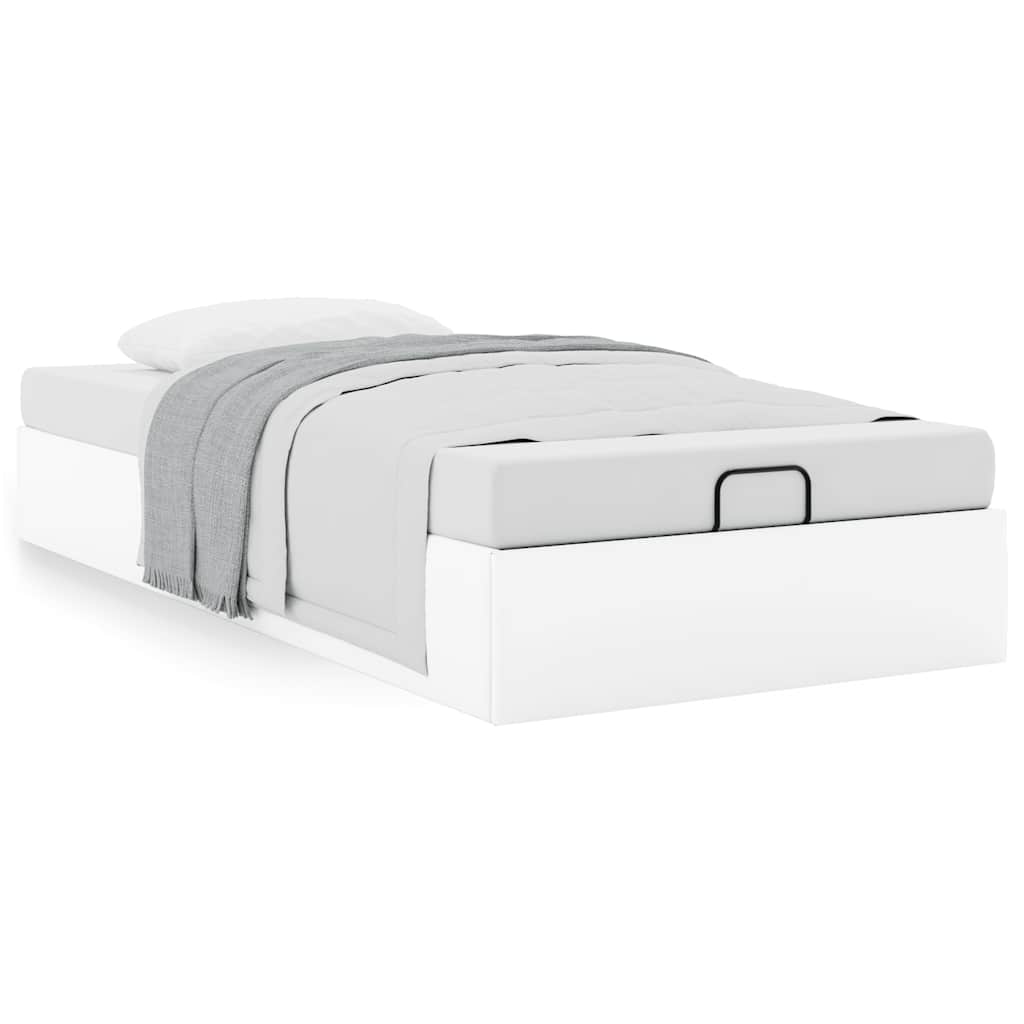 Ottoman Bed Without Mattress White 90x200 Cm Faux Leather