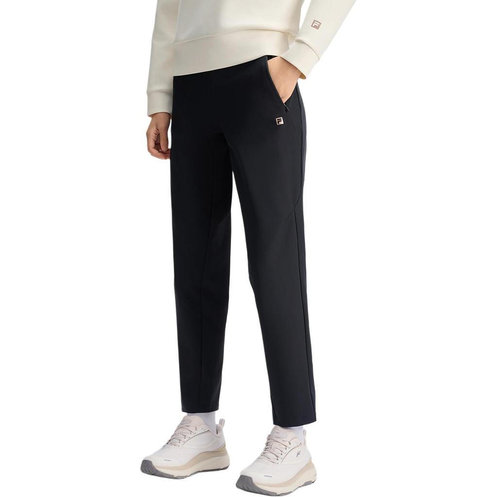 FILA Fitness Simple Comfortable Versatile Woven Straight Leg Casual Pants Women bottoms Deep-Black A11W511801FBK