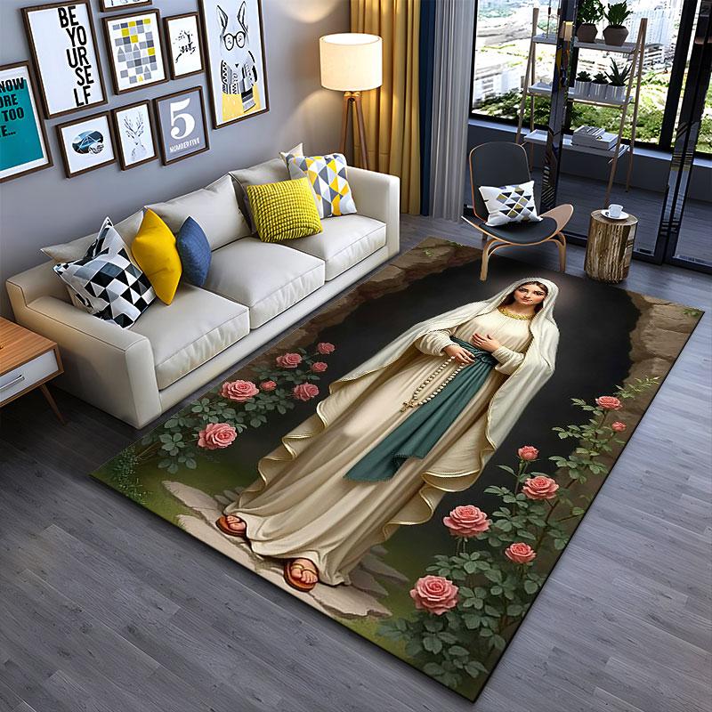 Graceful Religious Lady Design Suitable As a Non-slip Mat for the Living Room or Bedroom Sofa