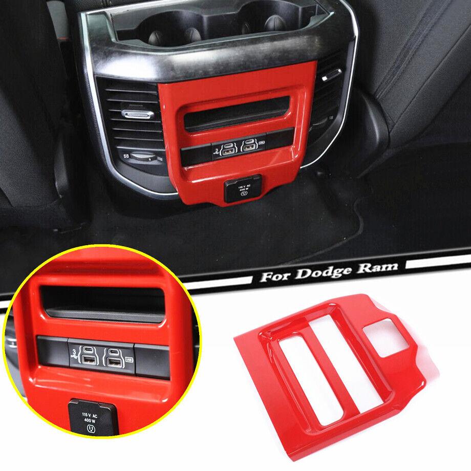 For 2019-2024 Dodge RAM 1500 ABS Red Rear Air Conditioner Outlet Vent Trim Cover