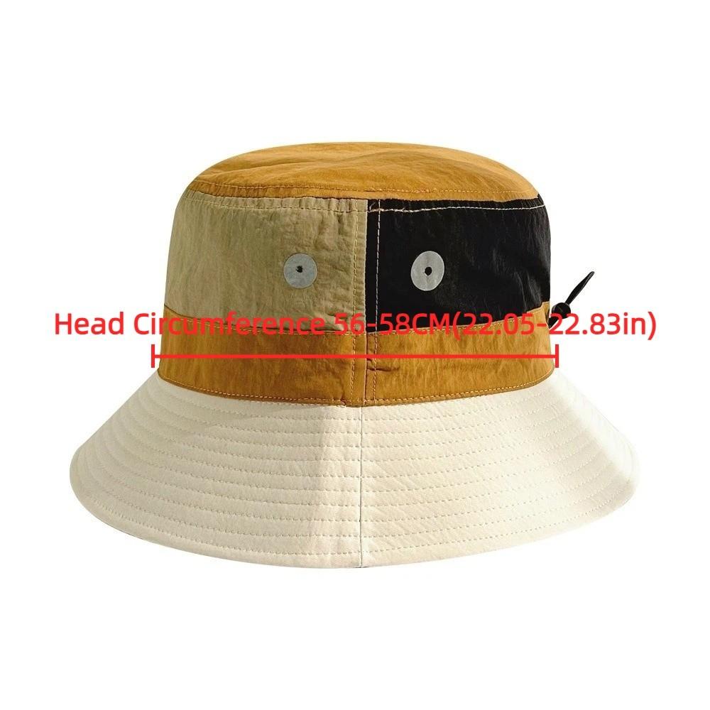 Casual Breathable Quick-Dry Bucket Hat Light Thin Folding Fisherman Hat Patchwork Anti-UV Sun Protection Cap Outdoor