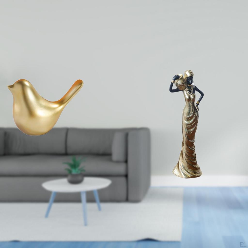 Golden Animal Figurine Modern Home Decor Ornament Sculpture for Desk Office Mantel Living Room