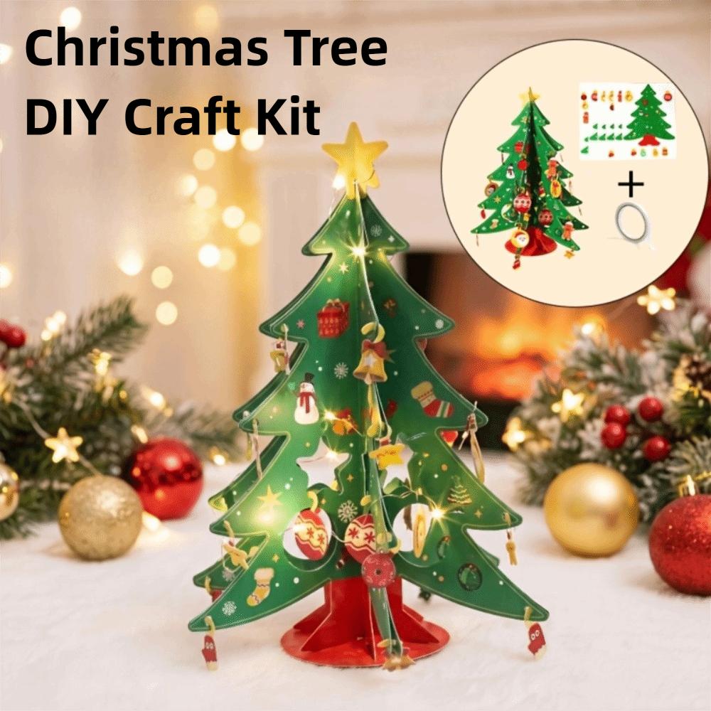 LED Christmas Tree DIY Craft Kit Colorful Desktop Christmas Ornament Tabletop Xmas Tree Christmas