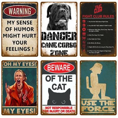 Retro Wall Art Bar Accessories Mancave Tin Sign Room Luxury Home Decor Item Decorations Metal Signs Vintage Metal Plates Posters