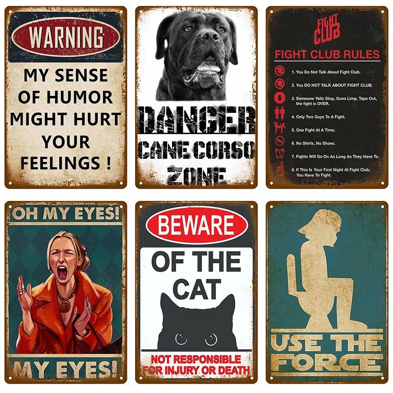 Retro Wall Art Bar Accessories Mancave Tin Sign Room Luxury Home Decor Item Decorations Metal Signs Vintage Metal Plates Posters