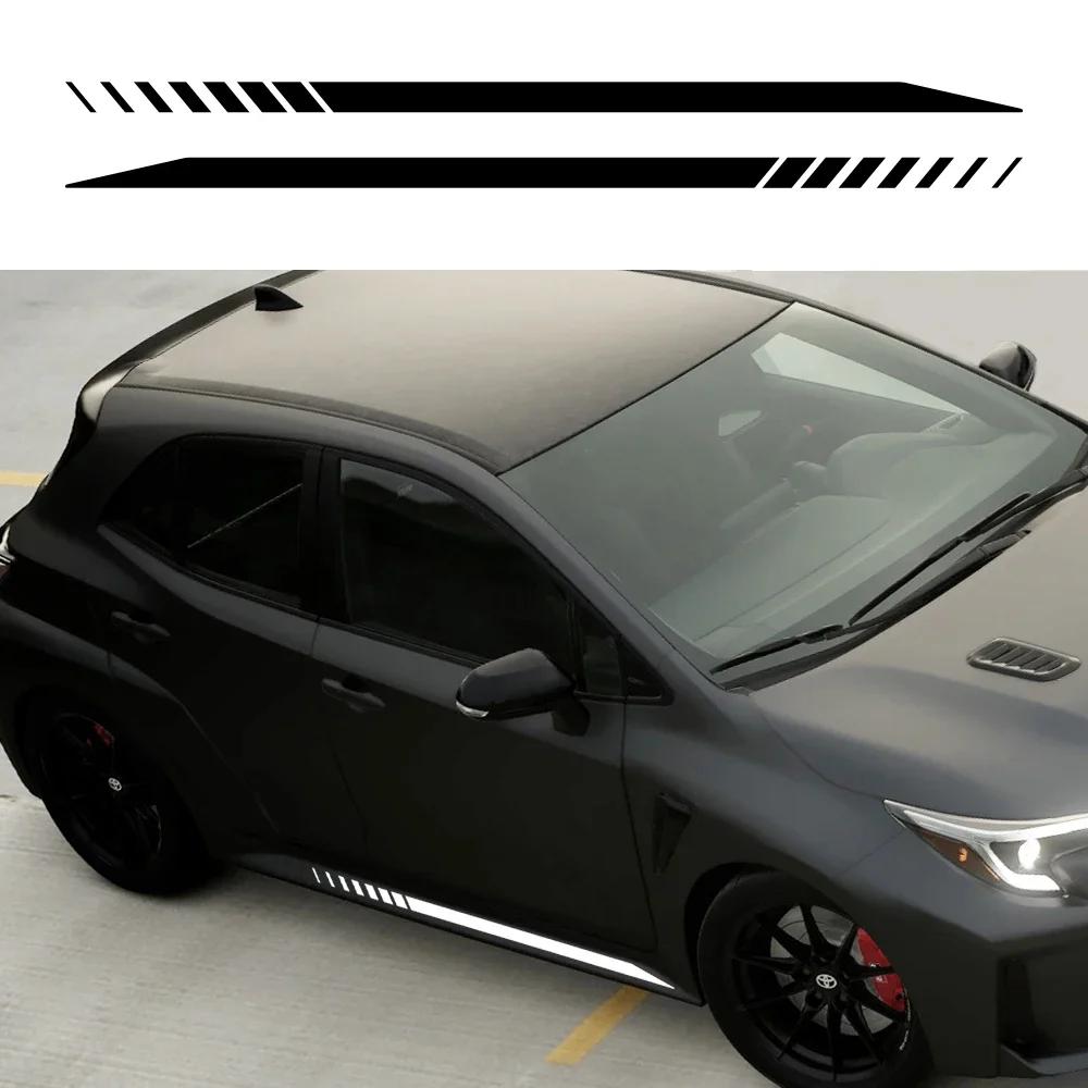 Car Vinyl Decals Side Skirt Graphics Racing Stripes Sticker Waterproof Hatchback Decor Accessories For Toyota Corolla GR Four