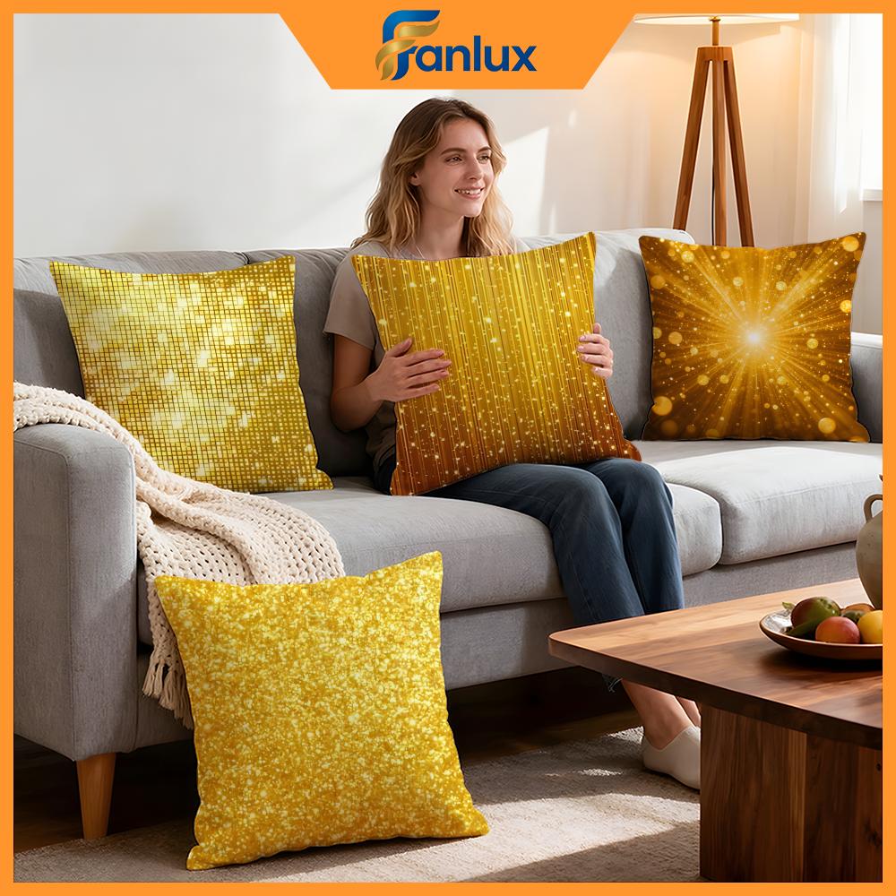 Golden fine light spots Cushion Cover Pcs Decorative Covers Soft Cushion Case for Sofa Couch Decor x x Pillowcases